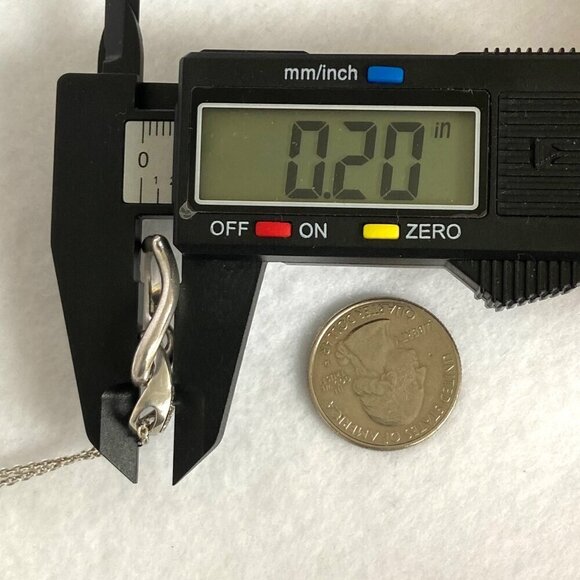 Sterling Silver 925 HOB Double Open Heart Pave Diamond Necklace 19.5" Chain - Picture 15 of 16